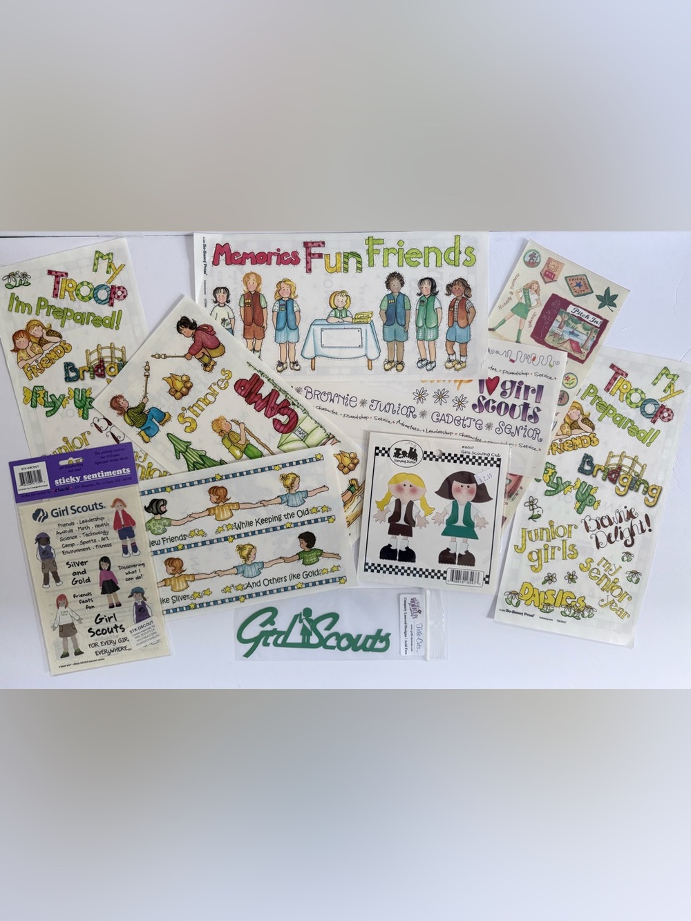 NWT Vintage Girl Scout Sticker Lot | 11 Sheets | Scrapbook
